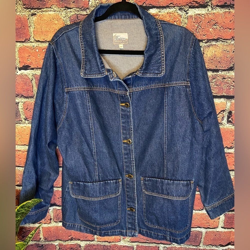 Vintage tradition county collection denim jean jacket size 16
